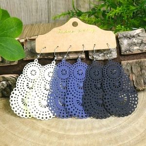 3 pair Geometric Drop Earrings